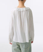 MUSINSA STANDARD WOMAN MUSINSA STANDARD WOMAN Women's Cotton Frill Neck Blouse (White)