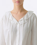 MUSINSA STANDARD WOMAN MUSINSA STANDARD WOMAN Women's Cotton Frill Neck Blouse (White)