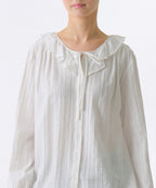 MUSINSA STANDARD WOMAN MUSINSA STANDARD WOMAN Women's Cotton Frill Neck Blouse (White)
