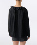 MUSINSA STANDARD WOMAN MUSINSA STANDARD WOMAN Women's Cotton Frill Neck Blouse [Black]