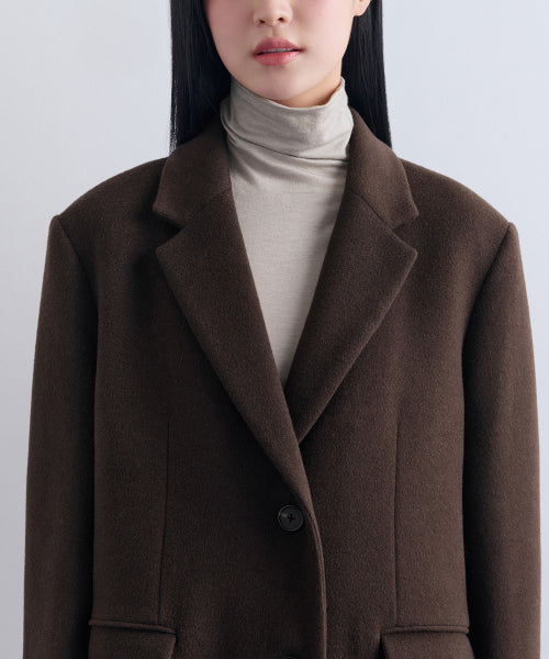 MUSINSA STANDARD WOMAN MUSINSA STANDARD WOMAN Coat Over Shoulder [Baroque Brown]