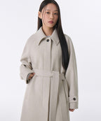 MUSINSA STANDARD WOMAN MUSINSA STANDARD WOMAN Cashmere Blend Balmacan Robe Coat [Oatmeal]
