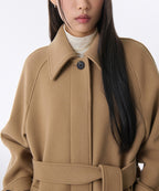 MUSINSA STANDARD WOMAN MUSINSA STANDARD WOMAN Cashmere Blend Balmacan Robe Coat [Camel]