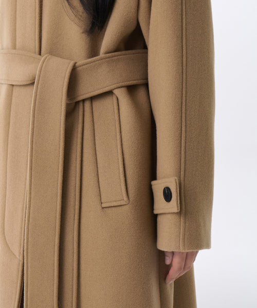 MUSINSA STANDARD WOMAN MUSINSA STANDARD WOMAN Cashmere Blend Balmacan Robe Coat [Camel]