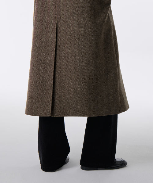 MUSINSA STANDARD WOMAN MUSINSA STANDARD WOMAN Coat Herringbone Balmacan Robe [Brown]