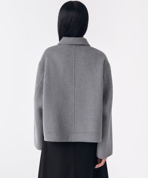 MUSINSA STANDARD WOMAN MUSINSA STANDARD WOMAN Cashmere Blend Handmade Short Mac Coat [Medium Gray]