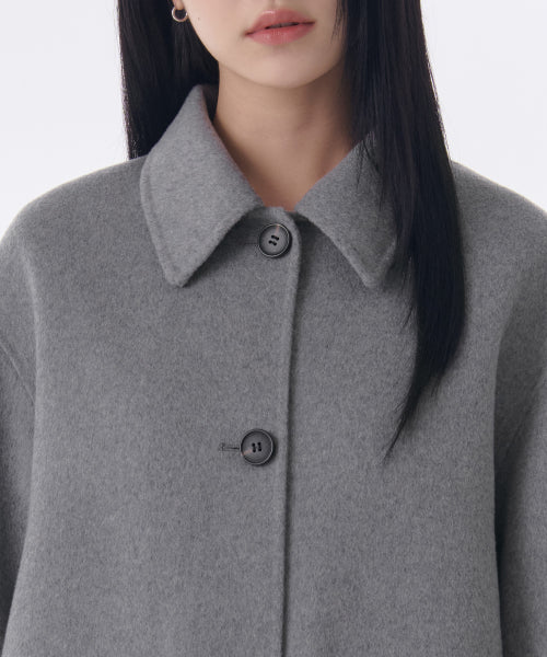 MUSINSA STANDARD WOMAN MUSINSA STANDARD WOMAN Cashmere Blend Handmade Short Mac Coat [Medium Gray]