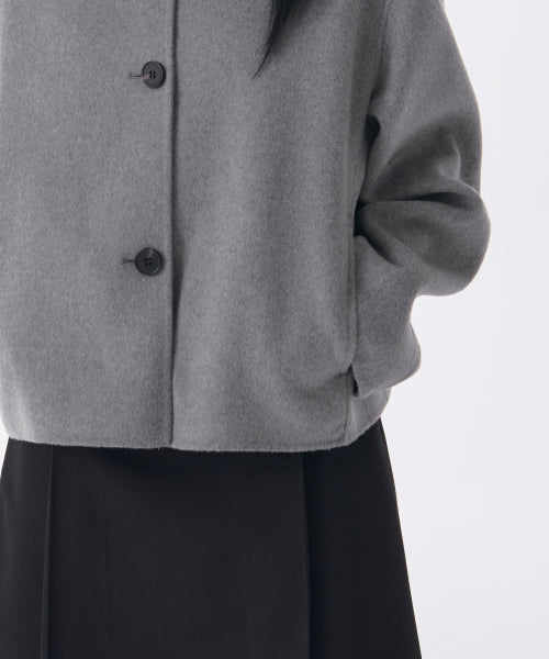 MUSINSA STANDARD WOMAN MUSINSA STANDARD WOMAN Cashmere Blend Handmade Short Mac Coat [Medium Gray]