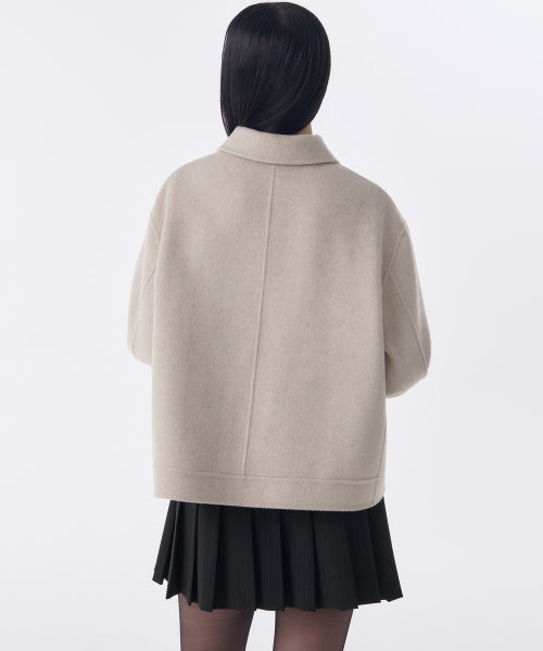 MUSINSA STANDARD WOMAN MUSINSA STANDARD WOMAN Cashmere Blend Handmade Short Mac Coat [Oatmeal]