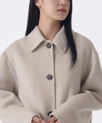 MUSINSA STANDARD WOMAN MUSINSA STANDARD WOMAN Cashmere Blend Handmade Short Mac Coat [Oatmeal]