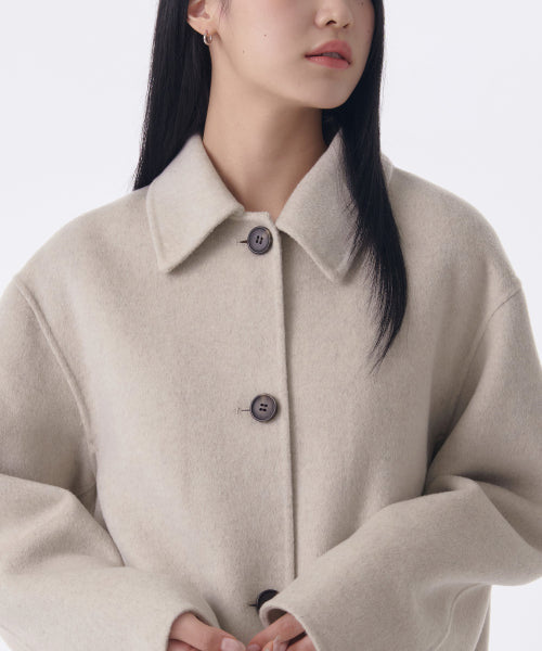 MUSINSA STANDARD WOMAN MUSINSA STANDARD WOMAN Cashmere Blend Handmade Short Mac Coat [Oatmeal]