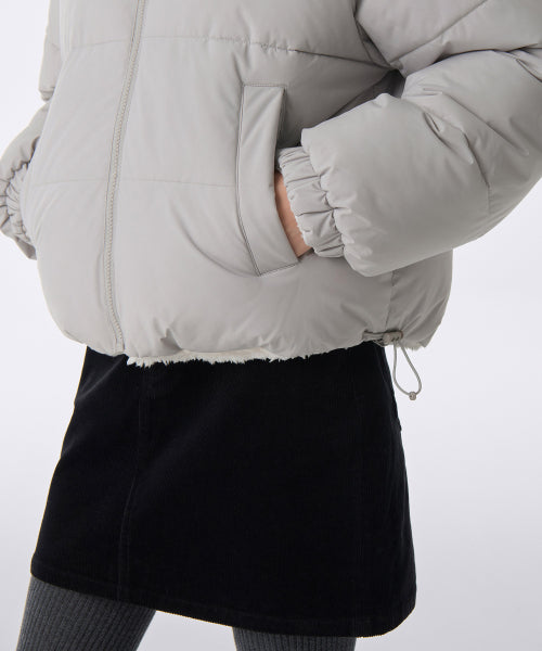 MUSINSA STANDARD WOMAN MUSINSA STANDARD WOMAN Padded Jacket Ash Gray/Ivory