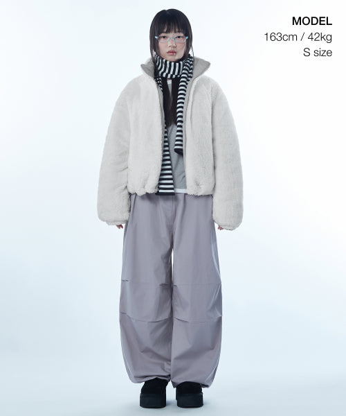 MUSINSA STANDARD WOMAN MUSINSA STANDARD WOMAN Padded Jacket Ash Gray/Ivory