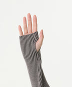 MUSINSA STANDARD WOMAN MUSINSA STANDARD WOMAN Women's Two-Tone Ribbed Slim Knit Zip-Up Warm Gray