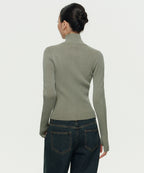 MUSINSA STANDARD WOMAN MUSINSA STANDARD WOMAN Women's Knit Zip-Up [Sage]
