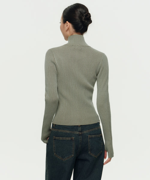 MUSINSA STANDARD WOMAN MUSINSA STANDARD WOMAN Women's Knit Zip-Up [Sage]