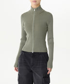 MUSINSA STANDARD WOMAN MUSINSA STANDARD WOMAN Women's Knit Zip-Up [Sage]