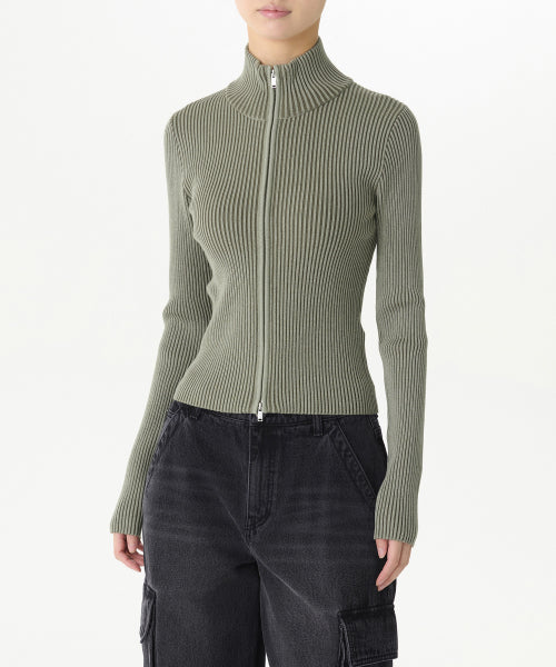 MUSINSA STANDARD WOMAN MUSINSA STANDARD WOMAN Women's Knit Zip-Up [Sage]
