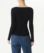 MUSINSA STANDARD WOMAN MUSINSA STANDARD WOMAN Women's Ribbed Slim Square Neck Knit Black