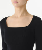 MUSINSA STANDARD WOMAN MUSINSA STANDARD WOMAN Women's Ribbed Slim Square Neck Knit Black