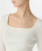 MUSINSA STANDARD WOMAN MUSINSA STANDARD WOMAN Women's Ribbed Slim Square Neck Knit [Ivory]