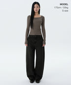 MUSINSA STANDARD WOMAN MUSINSA STANDARD WOMAN Women's Ribbed Slim Square Neck Knit [Taupe] (Size)