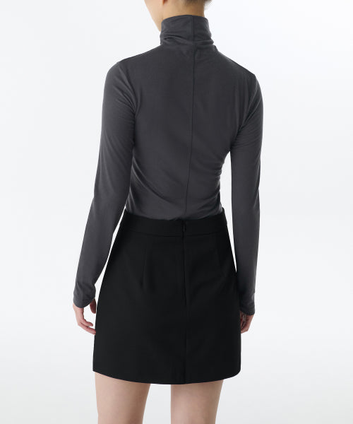 MUSINSA STANDARD WOMAN MUSINSA STANDARD WOMAN T-Shirt Slim Turtleneck Dark Gray