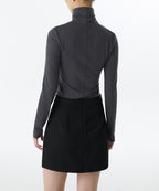 MUSINSA STANDARD WOMAN MUSINSA STANDARD WOMAN T-Shirt Slim Turtleneck Dark Gray