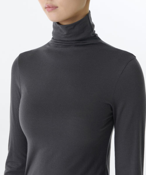 MUSINSA STANDARD WOMAN MUSINSA STANDARD WOMAN T-Shirt Slim Turtleneck Dark Gray