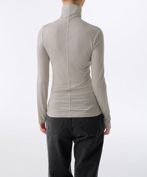 MUSINSA STANDARD WOMAN MUSINSA STANDARD WOMAN T-Shirt Slim Turtleneck Light Warm Gray
