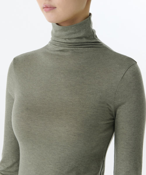 MUSINSA STANDARD WOMAN MUSINSA STANDARD WOMAN T-Shirt Slim Turtleneck [Sage]