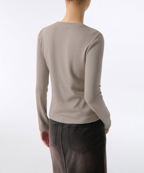 MUSINSA STANDARD WOMAN MUSINSA STANDARD WOMAN T-Shirt Slim Crew Neck Long Sleeve