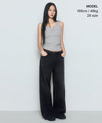 MUSINSA STANDARD WOMAN MUSINSA STANDARD WOMAN Women's Wide Trapeze Denim Pants (Washed Black)