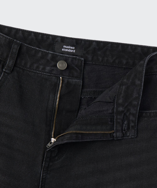 MUSINSA STANDARD WOMAN MUSINSA STANDARD WOMAN Women's Wide Trapeze Denim Pants (Washed Black)