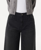 MUSINSA STANDARD WOMAN MUSINSA STANDARD WOMAN Women's Wide Trapeze Denim Pants (Washed Black)