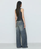 MUSINSA STANDARD WOMAN MUSINSA STANDARD WOMAN Women's Wide Trapeze Denim Pants [Rusty Blue]