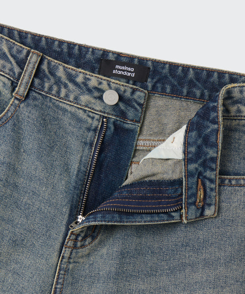 MUSINSA STANDARD WOMAN MUSINSA STANDARD WOMAN Women's Wide Trapeze Denim Pants [Rusty Blue]