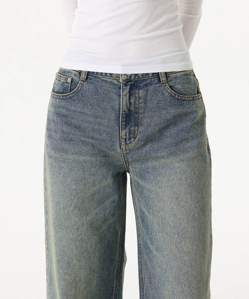 MUSINSA STANDARD WOMAN MUSINSA STANDARD WOMAN Women's Wide Trapeze Denim Pants [Rusty Blue]