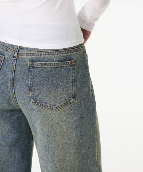 MUSINSA STANDARD WOMAN MUSINSA STANDARD WOMAN Women's Wide Trapeze Denim Pants [Rusty Blue]
