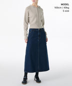 MUSINSA STANDARD WOMAN MUSINSA STANDARD WOMAN Denim Carpenter Long Skirt [Medium Indigo]