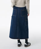 MUSINSA STANDARD WOMAN MUSINSA STANDARD WOMAN Denim Carpenter Long Skirt [Medium Indigo]
