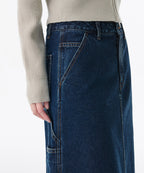 MUSINSA STANDARD WOMAN MUSINSA STANDARD WOMAN Denim Carpenter Long Skirt [Medium Indigo]