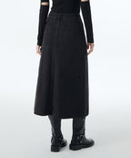 MUSINSA STANDARD WOMAN MUSINSA STANDARD WOMAN Women's Denim Carpenter Long Skirt (Washed Black)