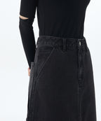 MUSINSA STANDARD WOMAN MUSINSA STANDARD WOMAN Women's Denim Carpenter Long Skirt (Washed Black)