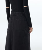 MUSINSA STANDARD WOMAN MUSINSA STANDARD WOMAN Women's Denim Carpenter Long Skirt (Washed Black)