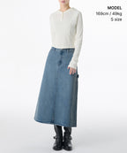 MUSINSA STANDARD WOMAN MUSINSA STANDARD WOMAN Denim Carpenter Long Skirt (Light Indigo)