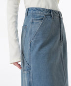 MUSINSA STANDARD WOMAN MUSINSA STANDARD WOMAN Denim Carpenter Long Skirt (Light Indigo)