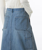 MUSINSA STANDARD WOMAN MUSINSA STANDARD WOMAN Denim Carpenter Long Skirt (Light Indigo)