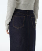 MUSINSA STANDARD WOMAN MUSINSA STANDARD WOMAN Denim Knee Length Skirt Deep Indigo