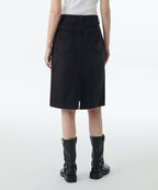 MUSINSA STANDARD WOMAN MUSINSA STANDARD WOMAN Denim Knee Length Skirt (Washed Black)